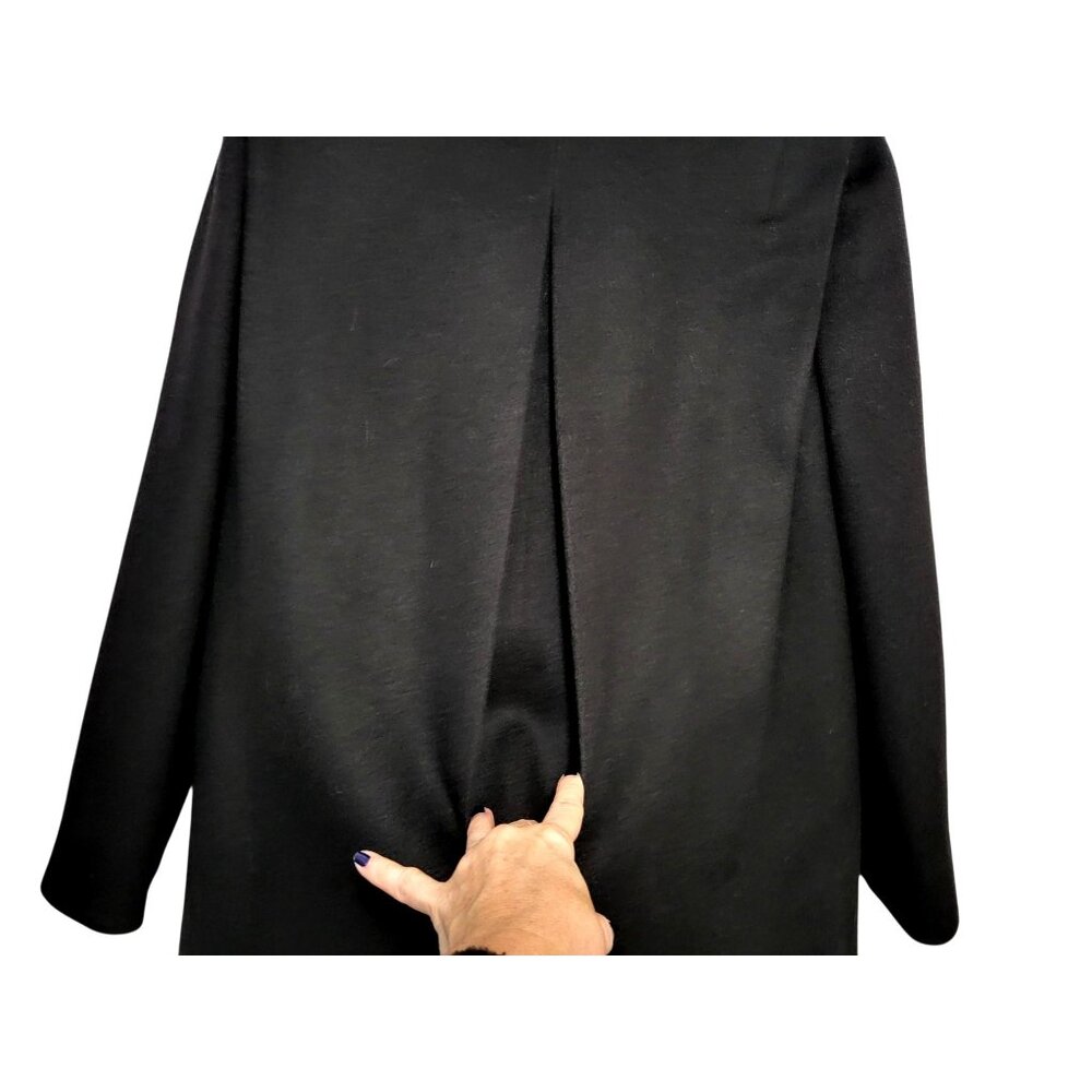 Classic Black Wool Coat for Women - Picture 8 of 12